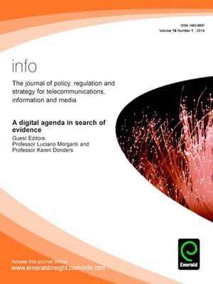 cover image of Info: The Journal of Policy, Regulation and Strategy for Telecommunications, Information and Media, Volume 16, Issue 1